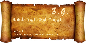 Bakányi Gyöngyi névjegykártya